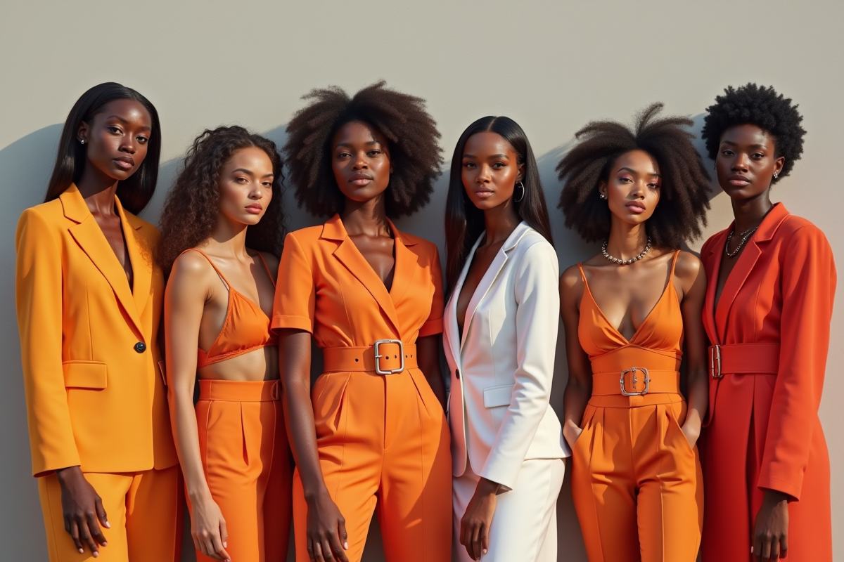 Groupe de personnes en tenues monochromes tendance 2025