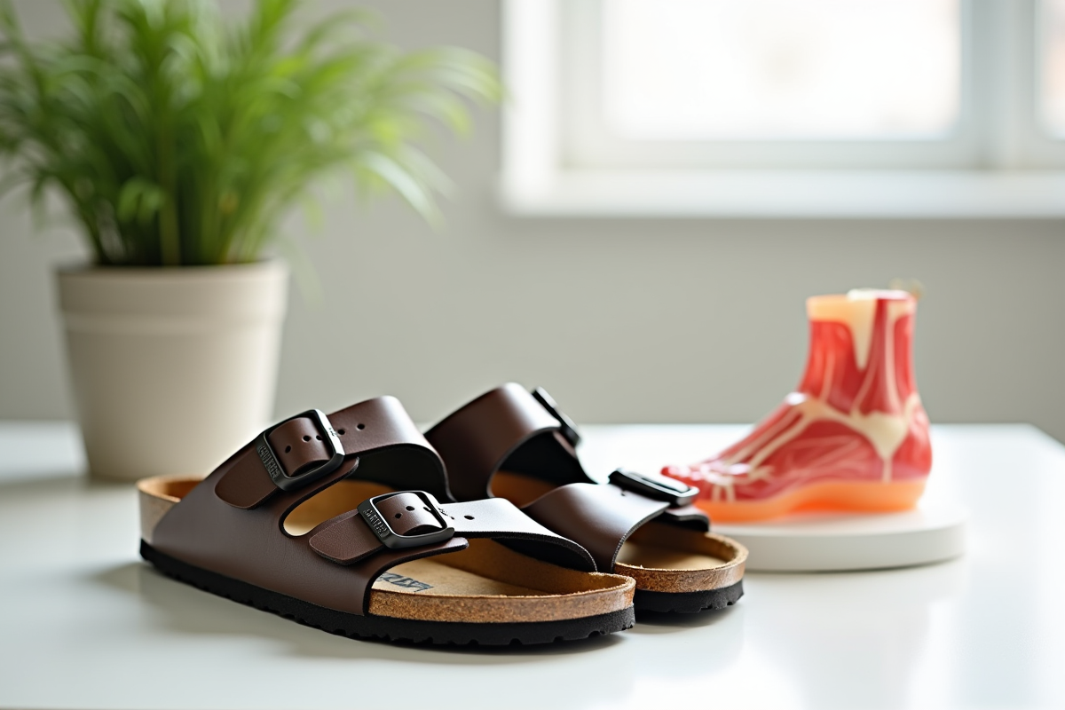 Sandales Birkenstock à côté d