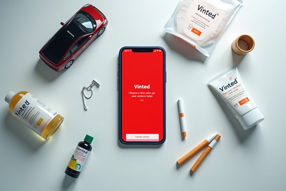 Smartphone affichant l application Vinted avec notification d alerte
