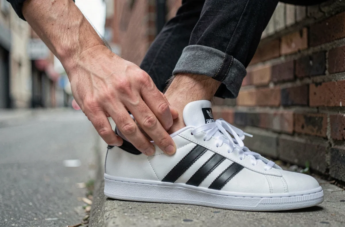 Vérification de l'espace en bout de chaussure Adidas pour choisir la bonne taille